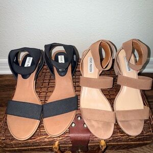 Bundle of Steve Madden Women's Black and Tan Sandals